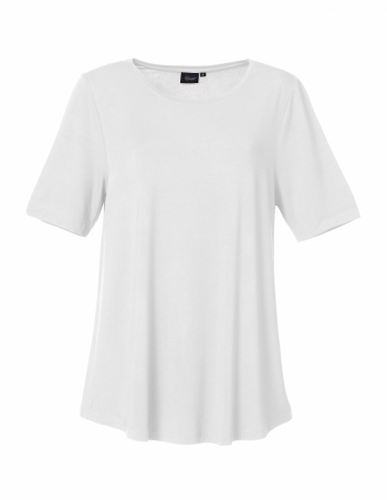 Damtopp i bambu, kvartsärm, vit i gruppen Bambuplagg / Linnen/T-shirts hos Sleep in Silk (vid3vit)